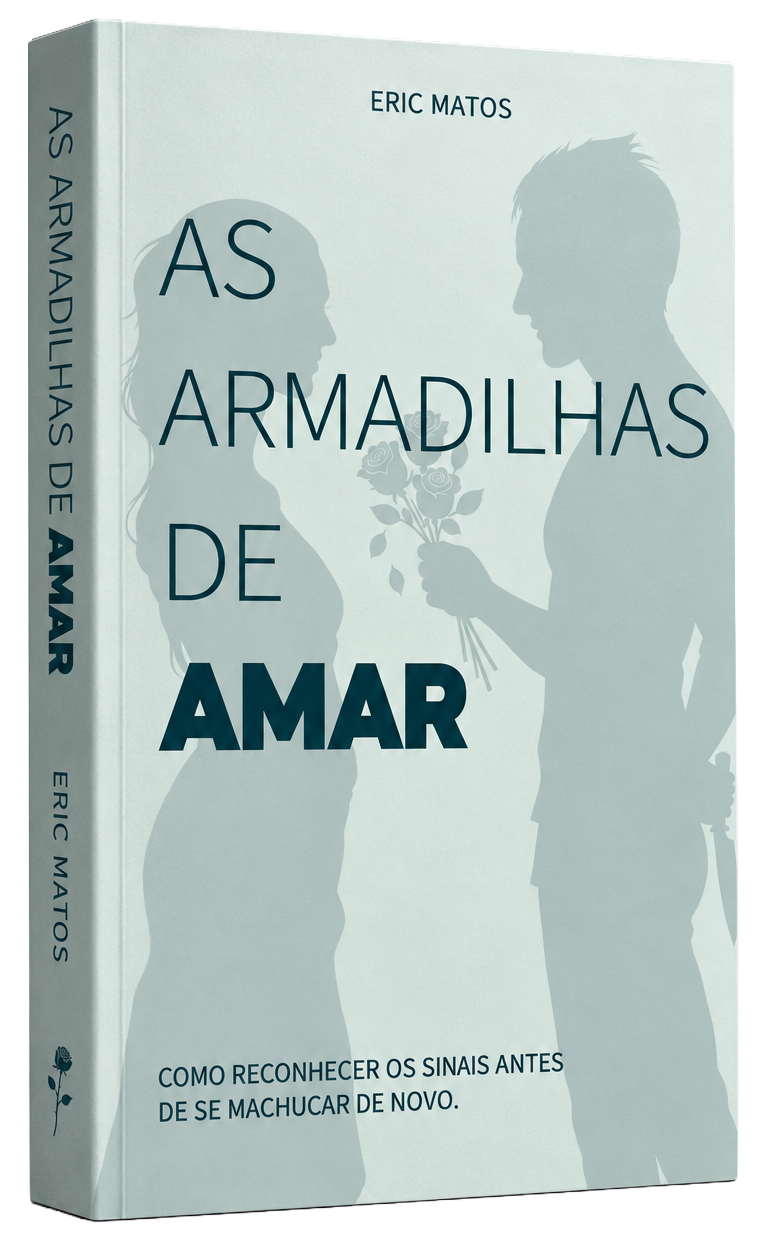 Livro As Armadilhas de Amar em perspectiva, com flores e uma faca escondida na capa